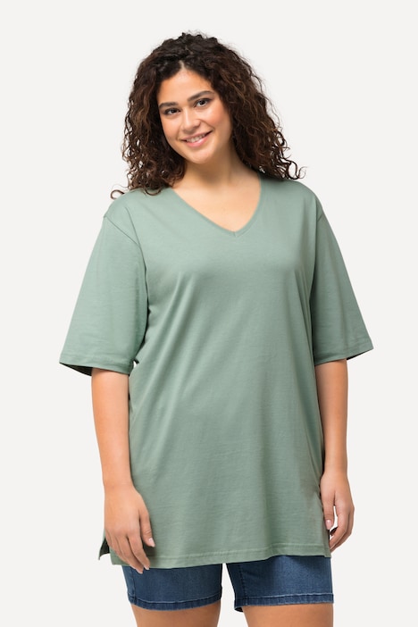 T-Shirt, V-Ausschnitt, Relaxed, Halbarm