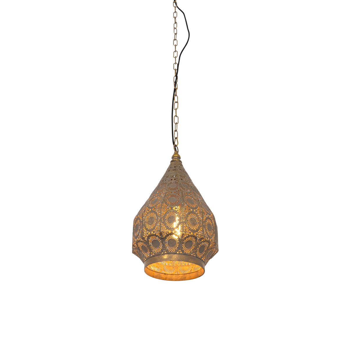 Oosterse hanglamp goud met patroon 26cm - Mowgli