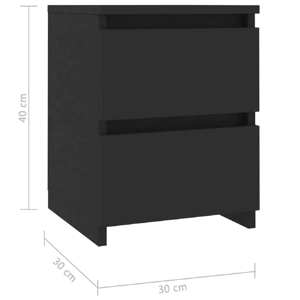 vidaXL Table de chevet Noir