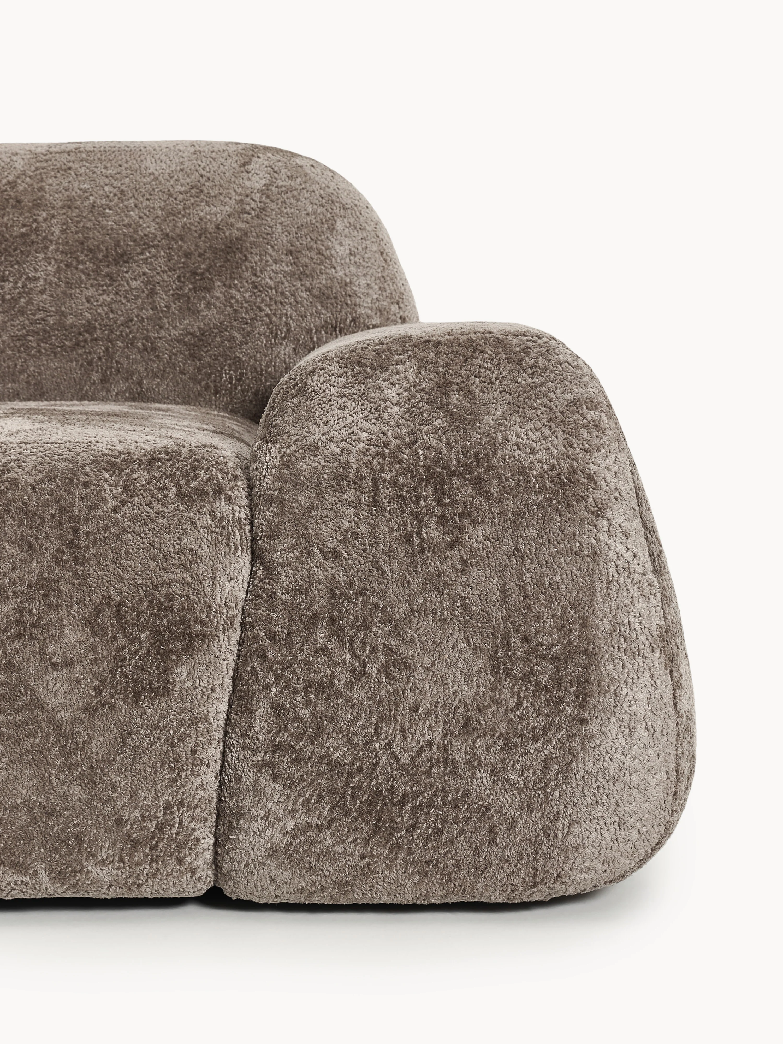 XL modulaire teddy bouclé hoekbank Wolke (4-zits) met chaise longue