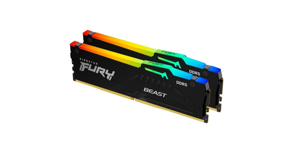 Kingston FURY32 GB DDR5-5600 Kit werkgeheugen  (Zwart, KF556C36BBEAK2-32, Beast RGB, XMP, EXPO)