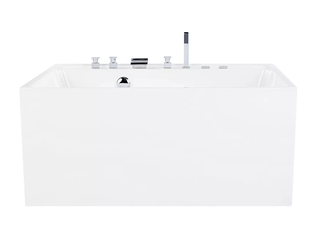 Baignoire îlot blanche 130 x 130 cm avec jets TAHUA
