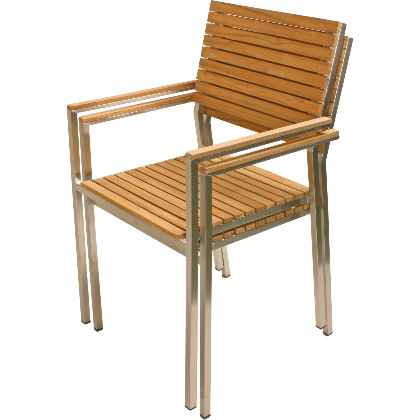 5tlg. Teak Tischgruppe Gartenmöbel Gartentisch Stuhl Garten Stapelstuhl Tisch
