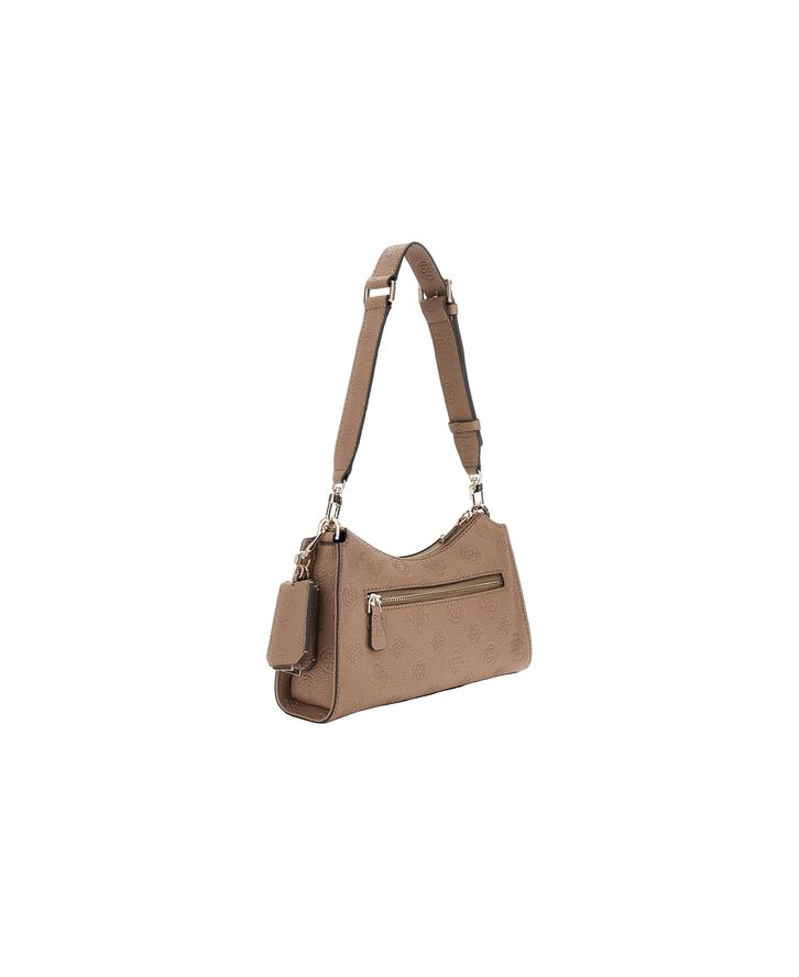 GUESS CRESIDIA TOP ZIP SHOULDER BAG Dark taupe