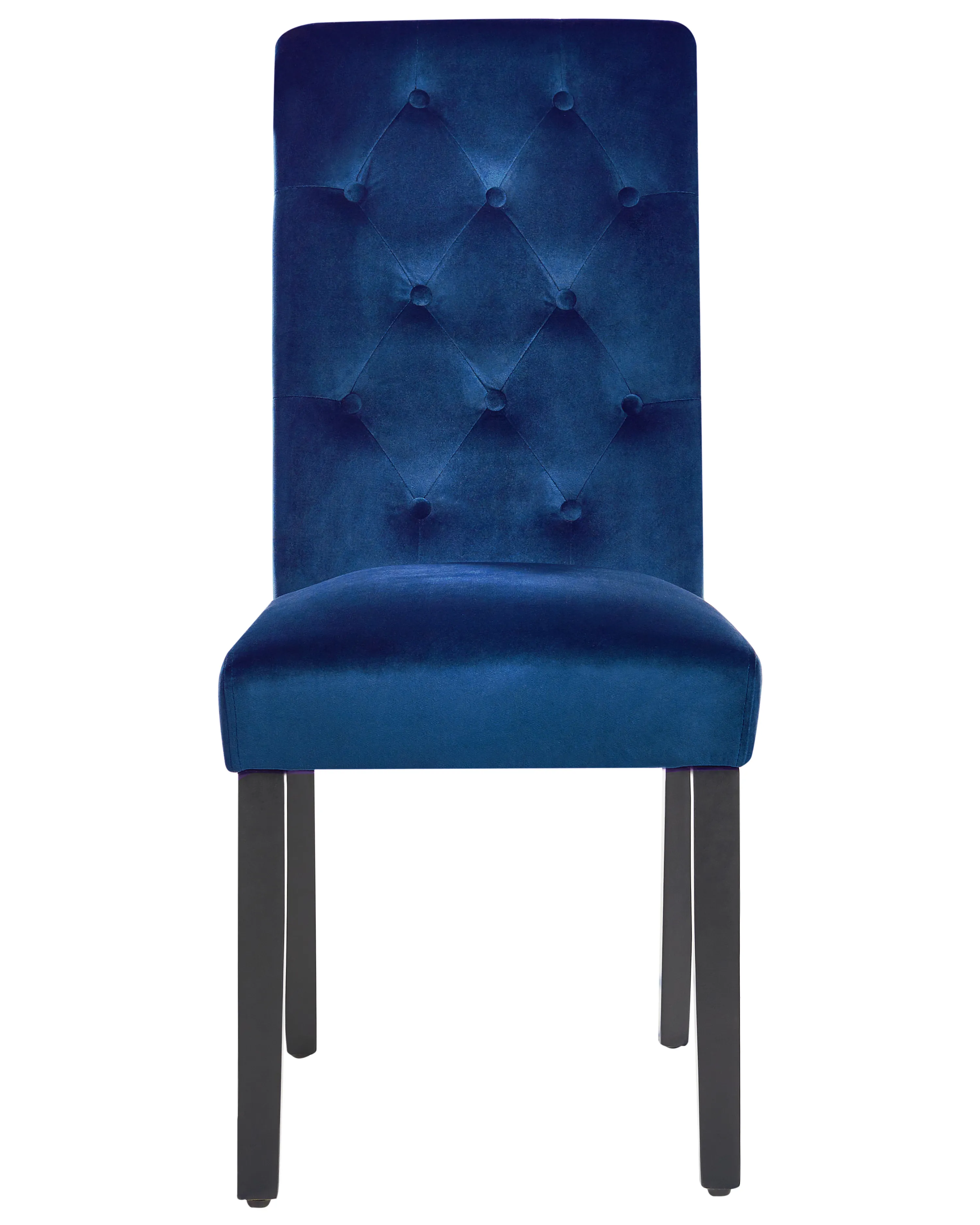 Set van 2 eetkamerstoelen VELVA Fluweel Donkerblauw