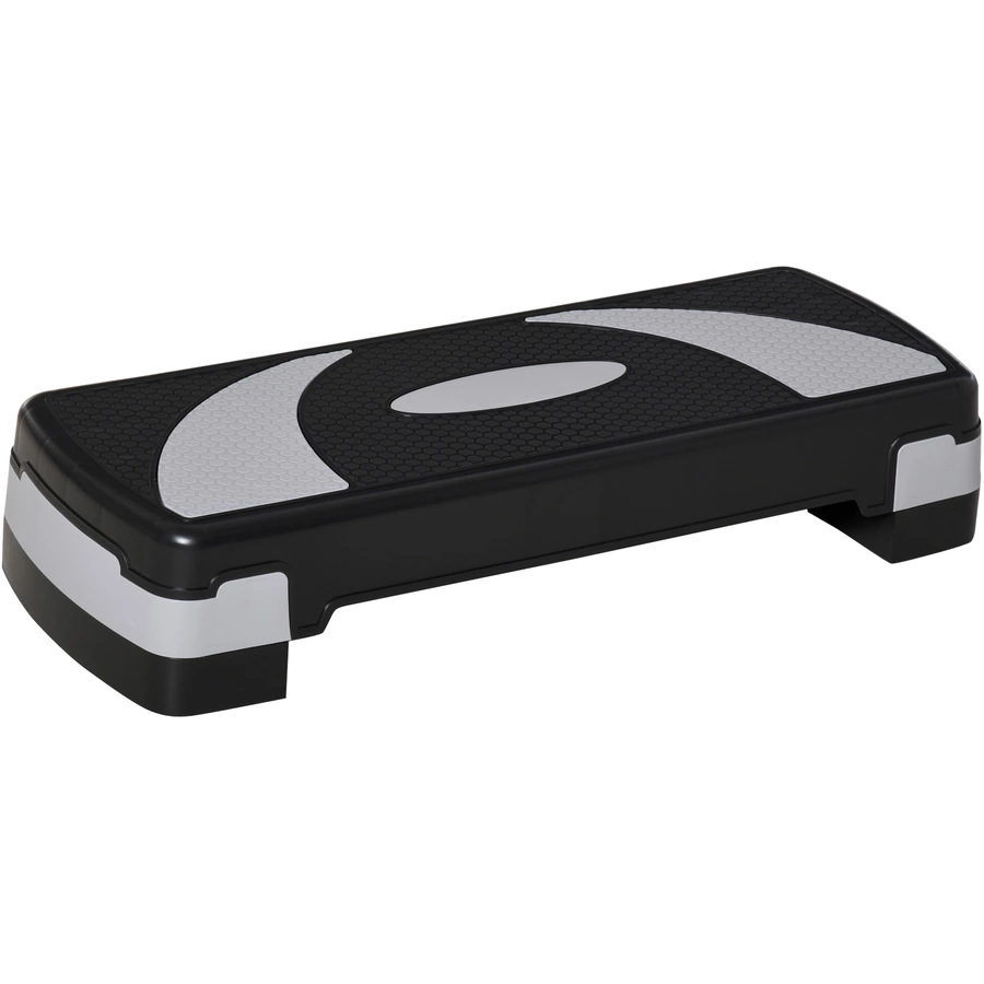 HOMCOM Steppbrett mit 3 Stufen schwarz, grau
