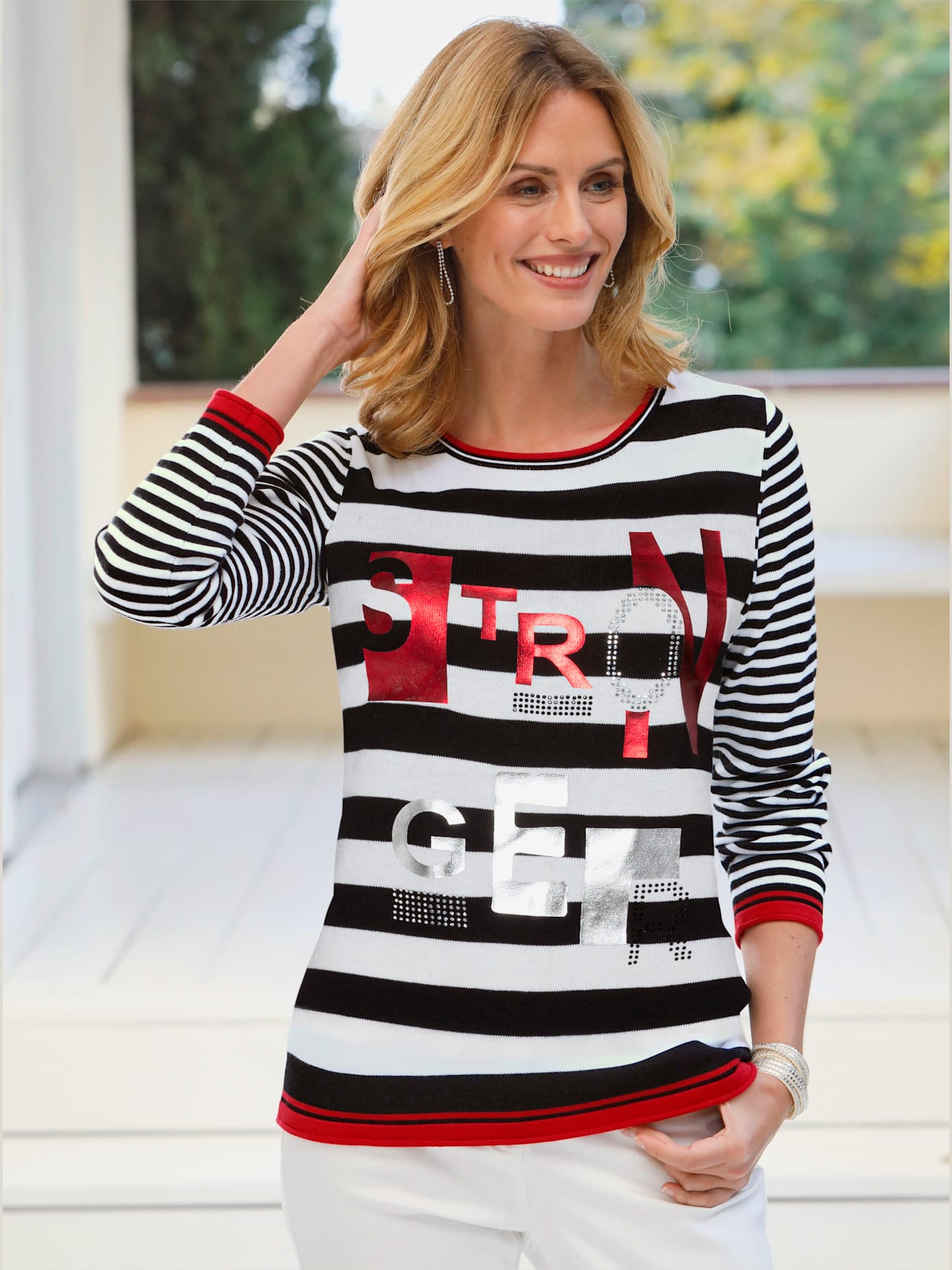Pull à rayures 50% coton