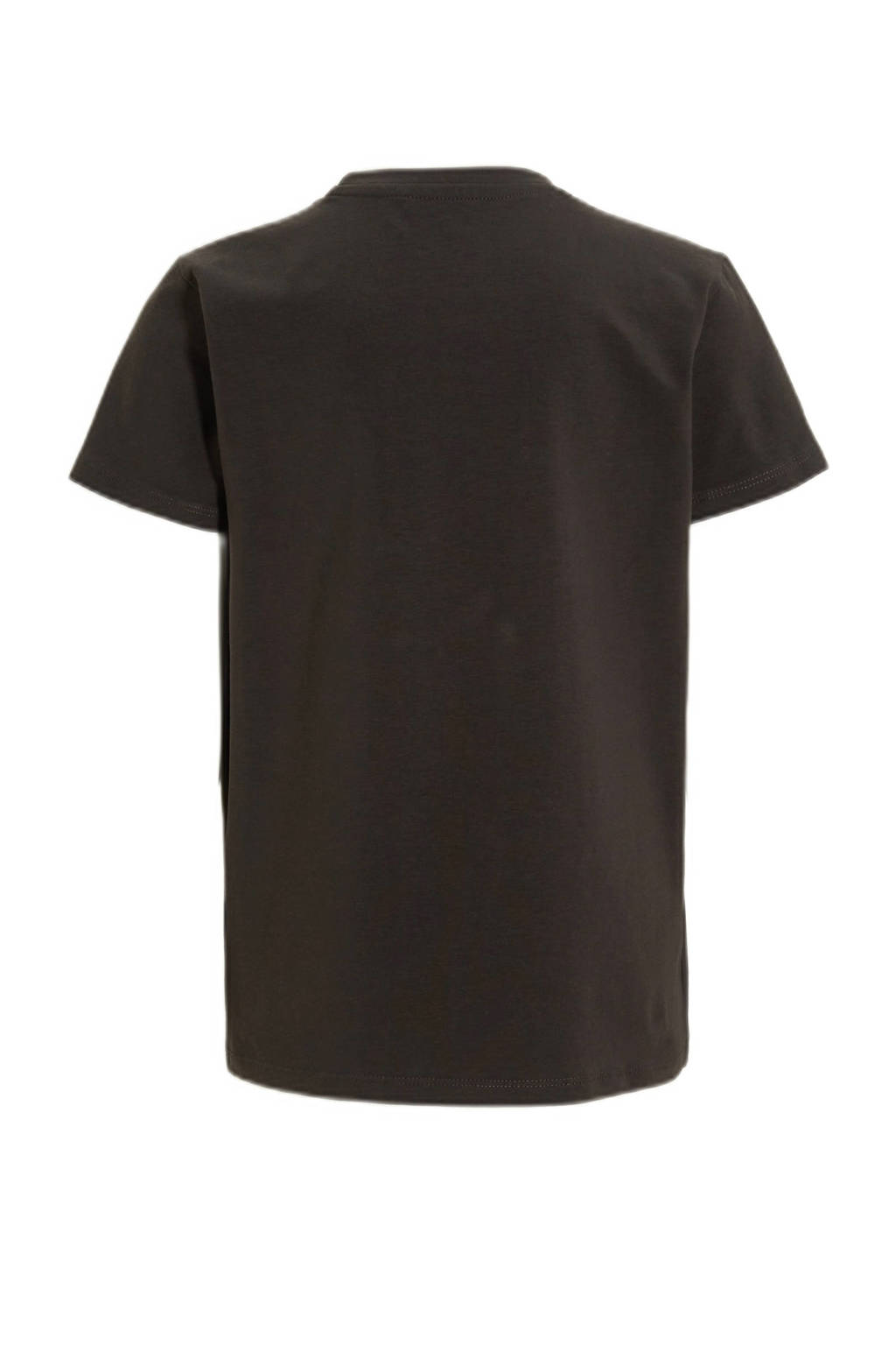 anytime T-shirt met tekstopdruk donkergrijs