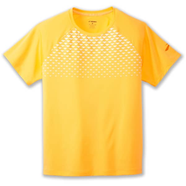 T-shirt trail BROOKS ATMOSPHERE SHORT SLEEVE 2.0 ORANGE POP/TEMPO PRINT