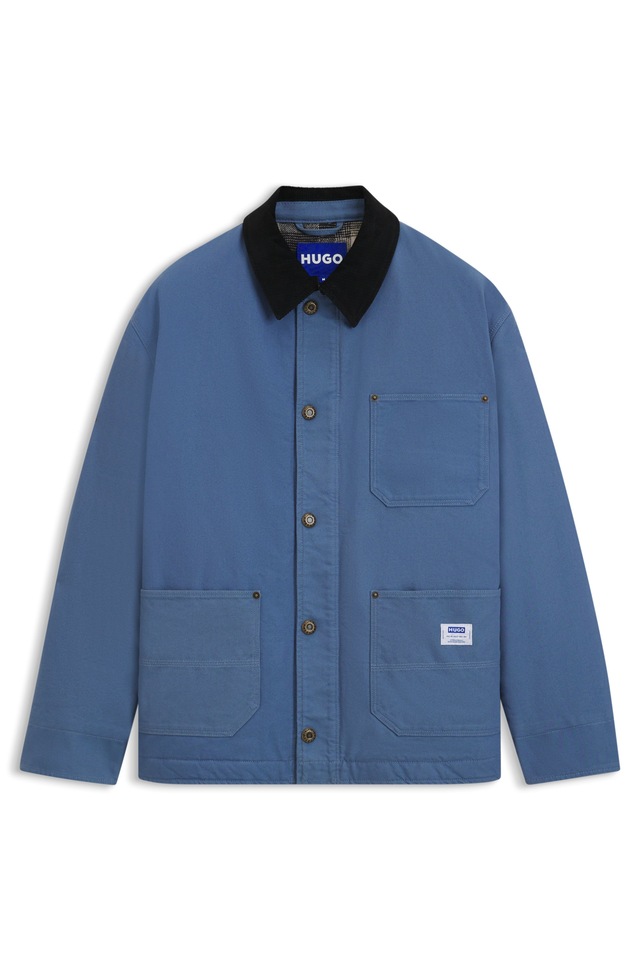 HUGO Blue Hemdjacke »Brams« Cordkragen, Oversized Fit, leicht wattiert