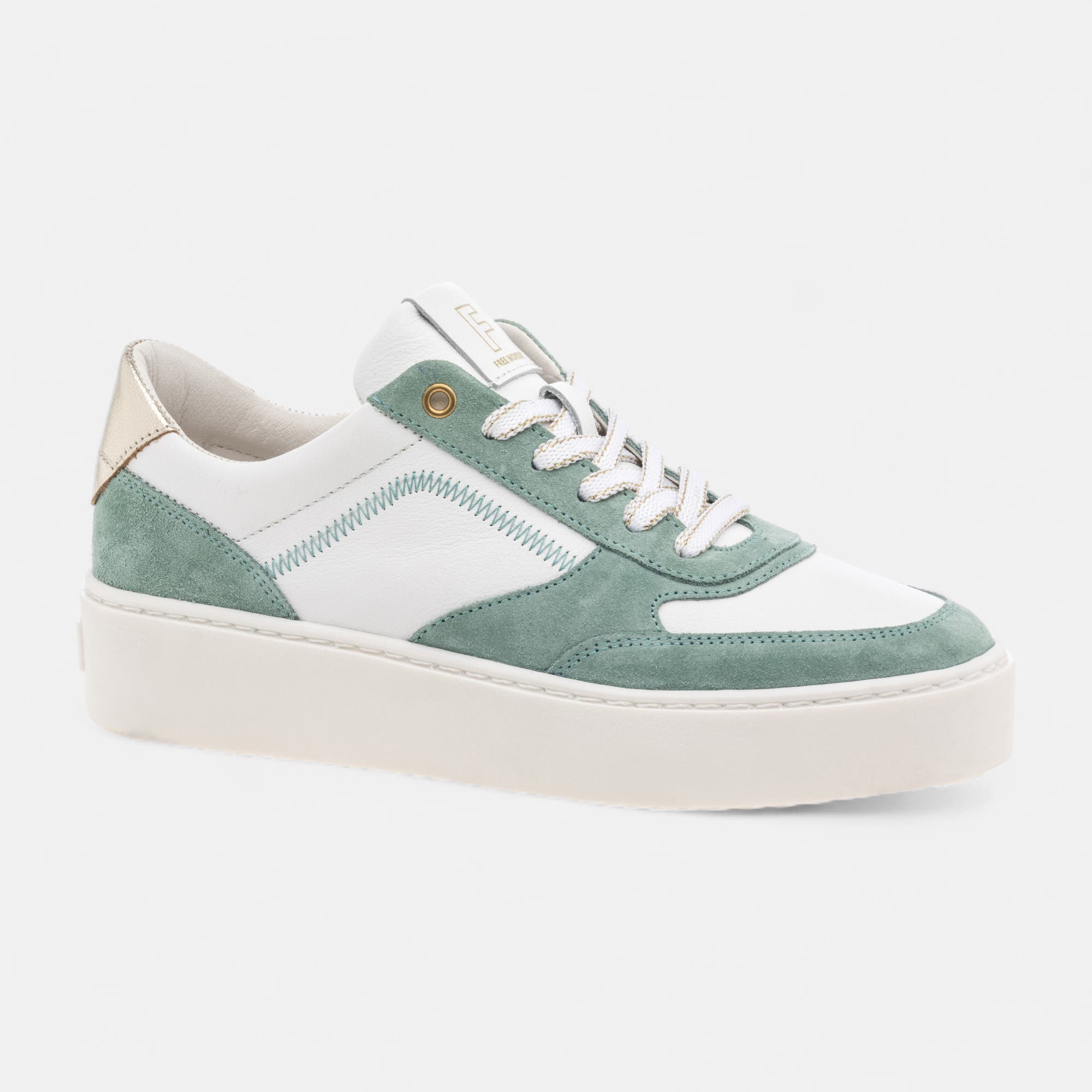 Baskets basses Femme en cuir vert