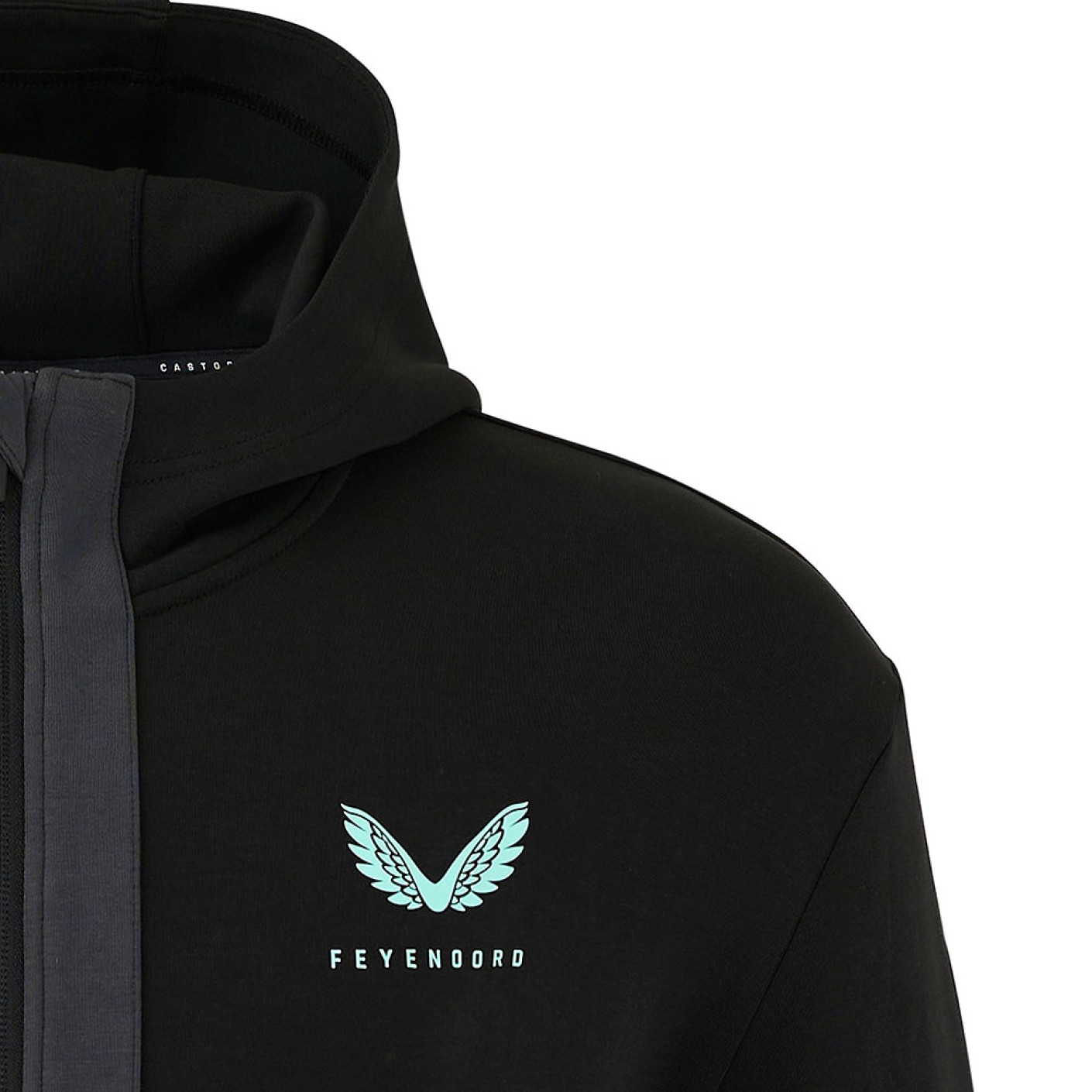 Castore Feyenoord Travel Trainingspak Full-Zip 2024-2025 Zwart Donkergrijs Lichtblauw