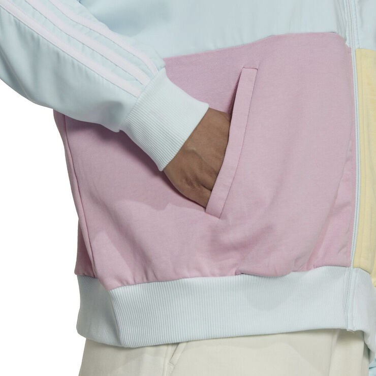adidas Essentials 3-Stripes Colorblock Full-Zip hættetrøje Blå