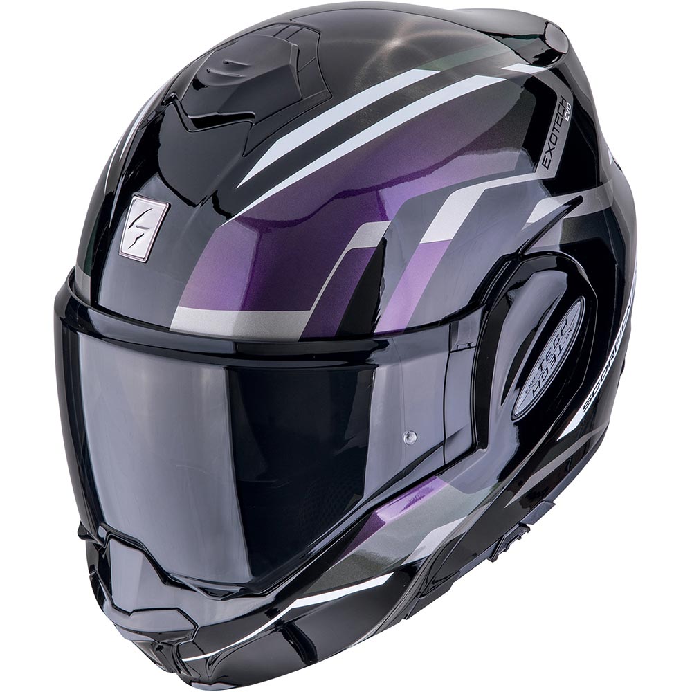 Scorpion - Casque Exo-Tech Evo Furio Noir / Argent / Violet