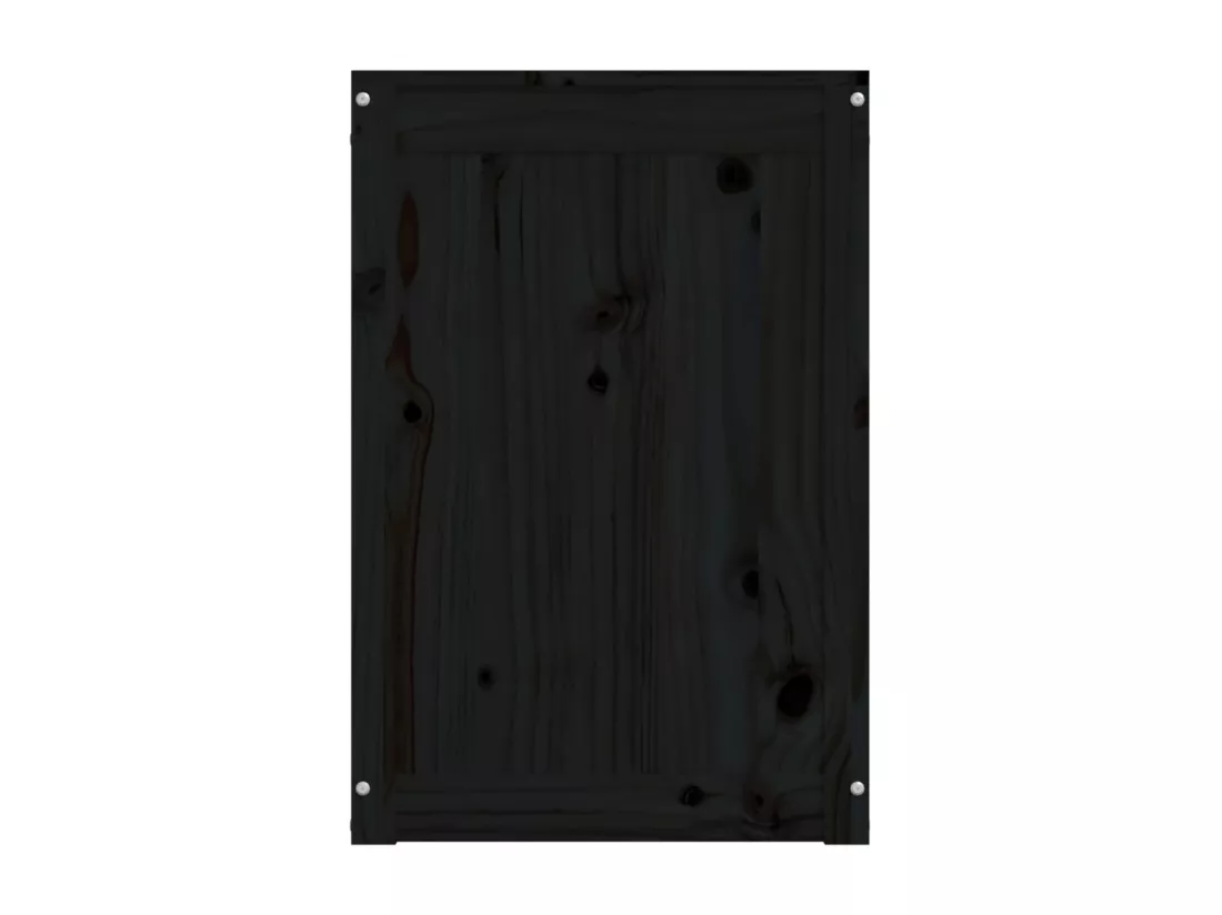 Boîte à linge Noir 44x44x66 Bois massif de pin