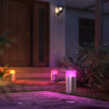 Philips Hue sokkellamp Calla RVS - wit en gekleurd licht 8W - laag