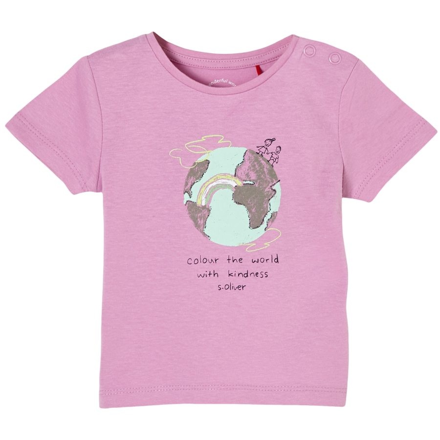 s.Oliver T-Shirt pink mit Schrift-Print