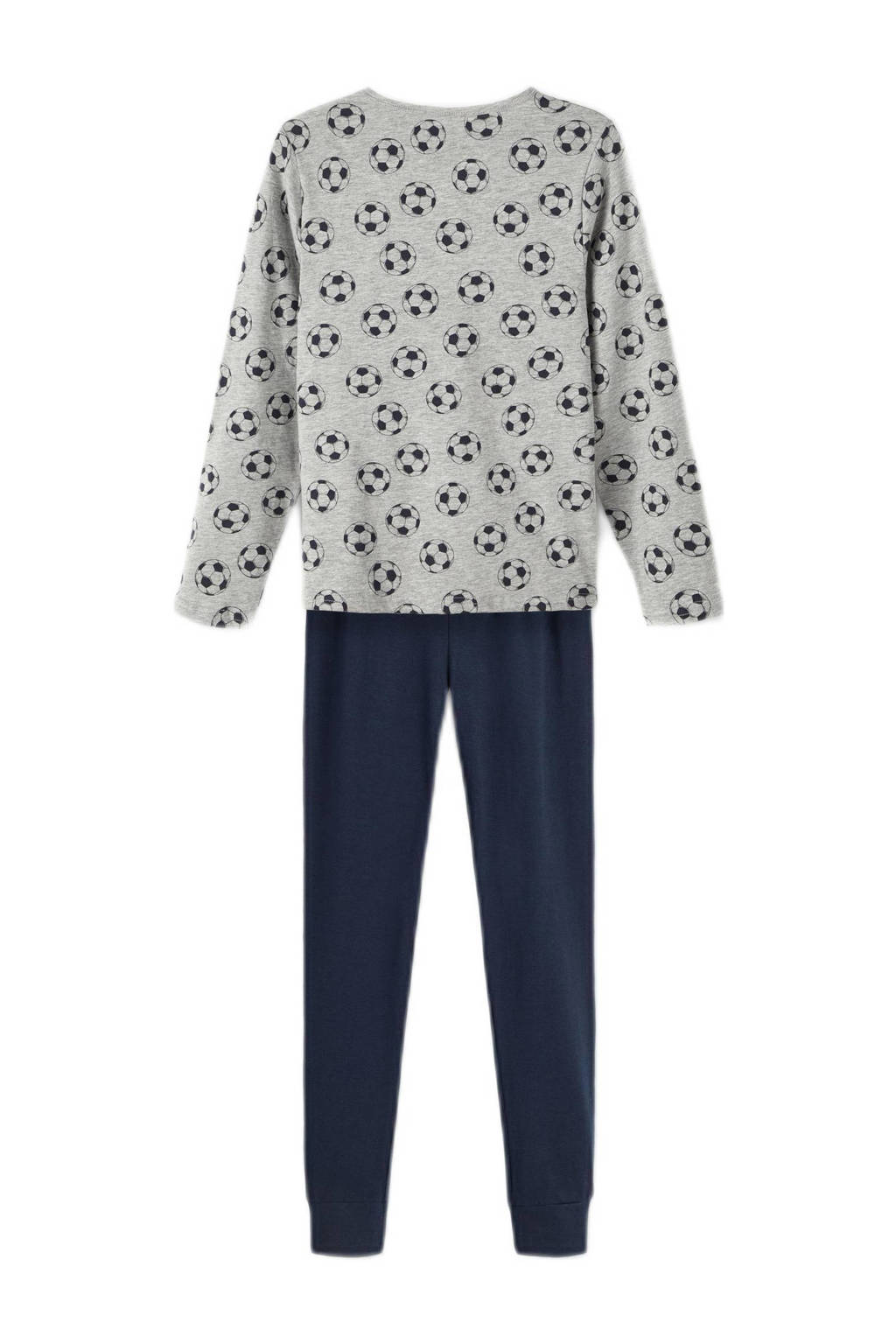 NAME IT pyjama NKMNIGHTSET met all over print grijs melange/donkerblauw