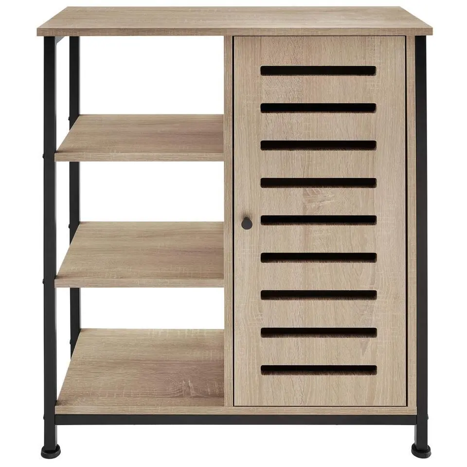 tectake Wandkast 71x32x82cm, Industrieel Licht Hout, Eiken Sonoma
