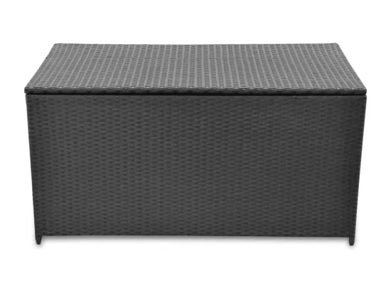 Boîte de rangement de jardin noir 120x50x60 cm résine tressée