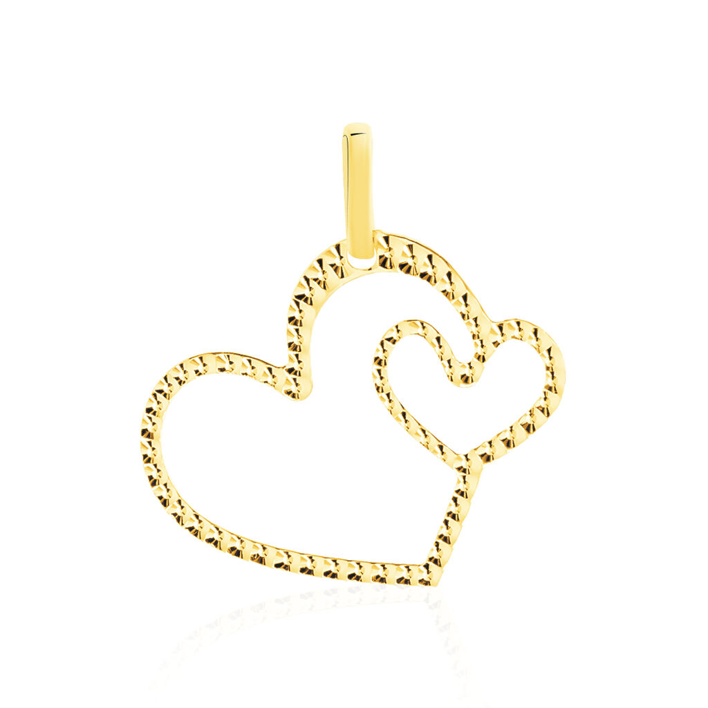 Pendentif Eudocie Coeurs Diamantes Or Jaune