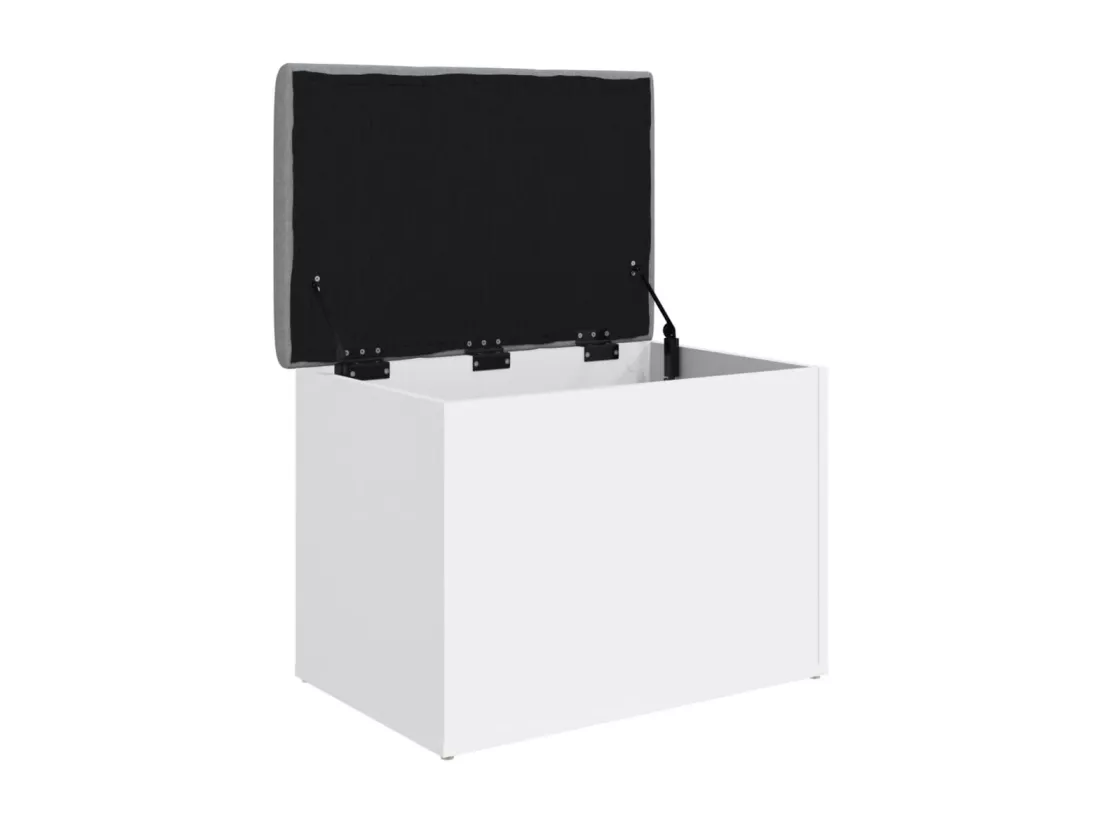 Banc de rangement blanc 62x42x45 cm bois d'ingénierie