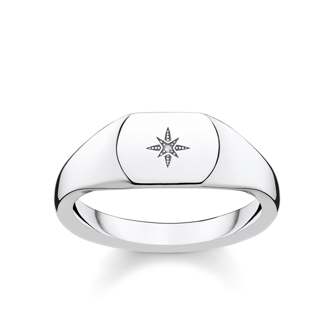 Thomas Sabo Sterling Silver Glam & Soul Siegelring Vintage Stern Silber