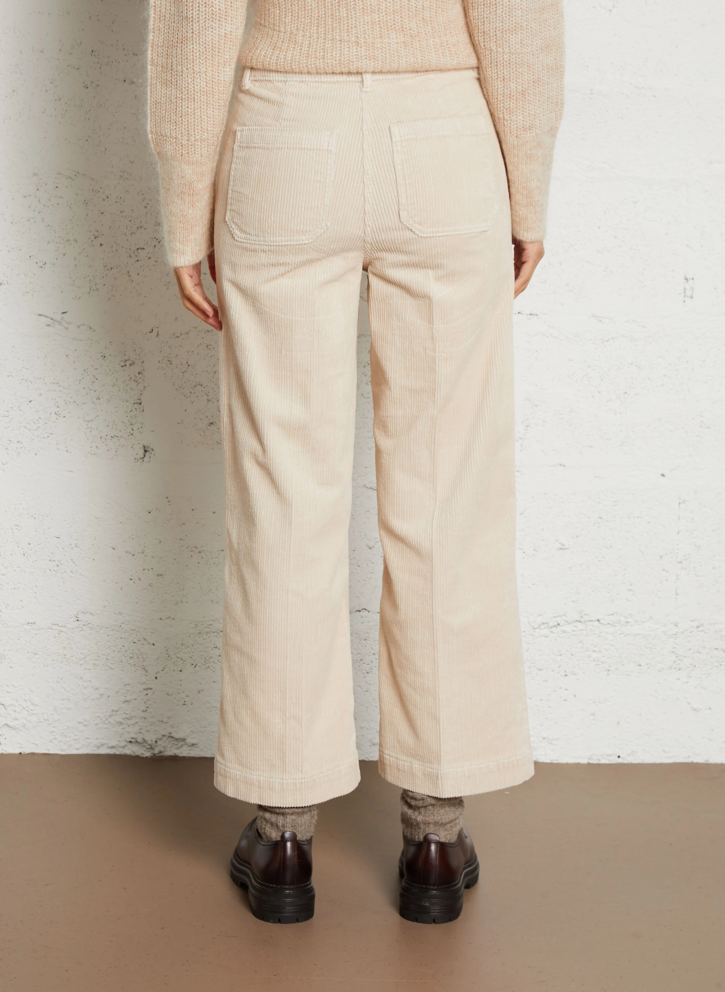 SELYNA - Pantalon cropped large| Blanc