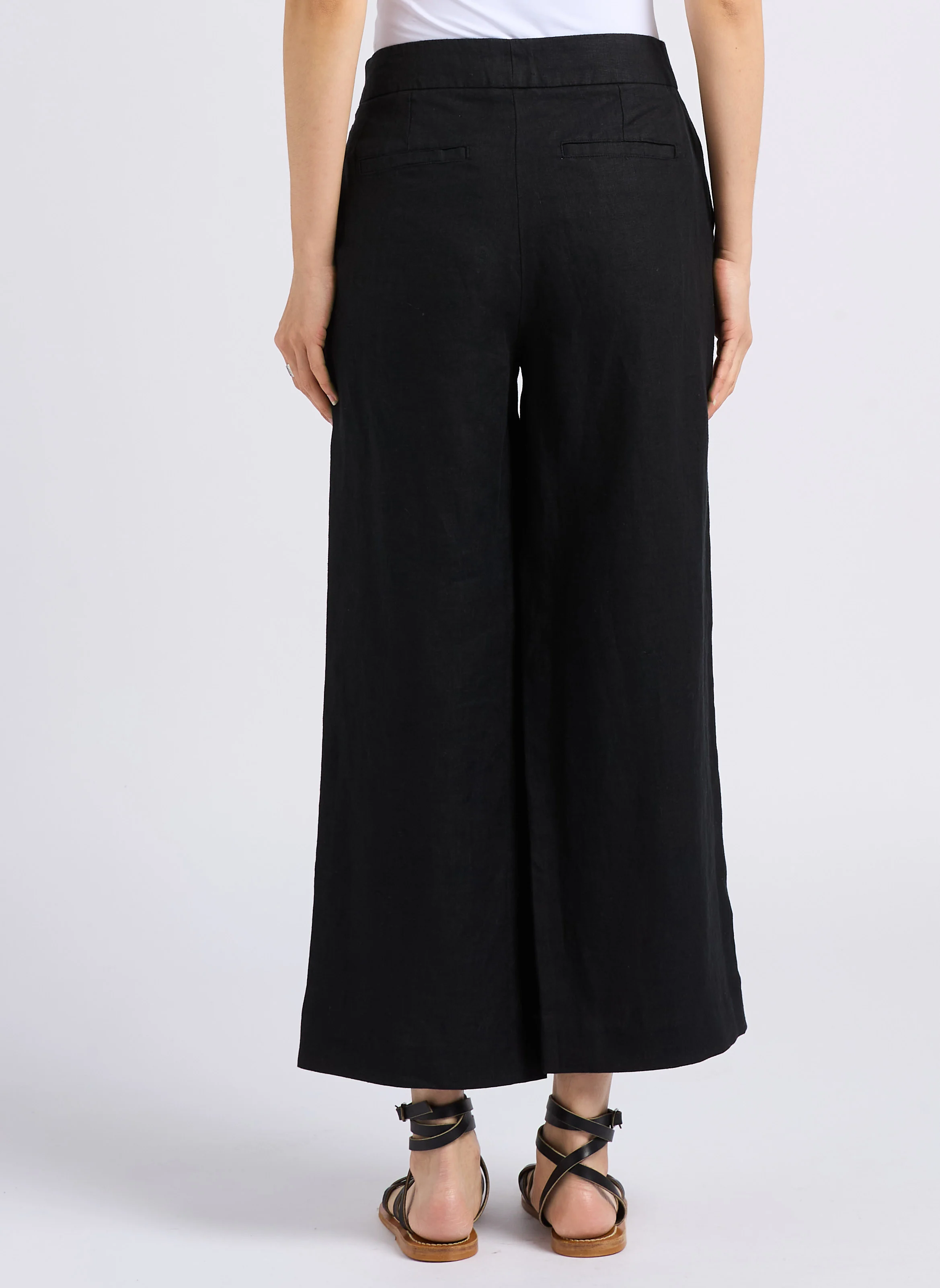 PIO - Pantalon droit en lin| Noir