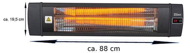 Zilan Karbon Heizstrahler Fernbedienung Timer 4 Leistungsstufen 2000W