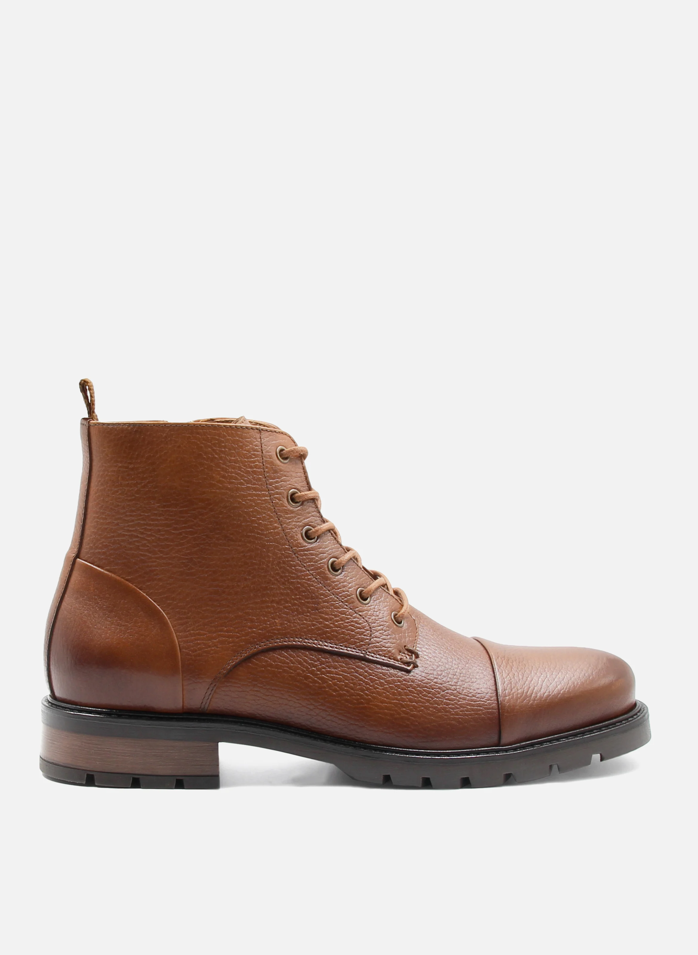 Ranger boots cuir grainé | Marron