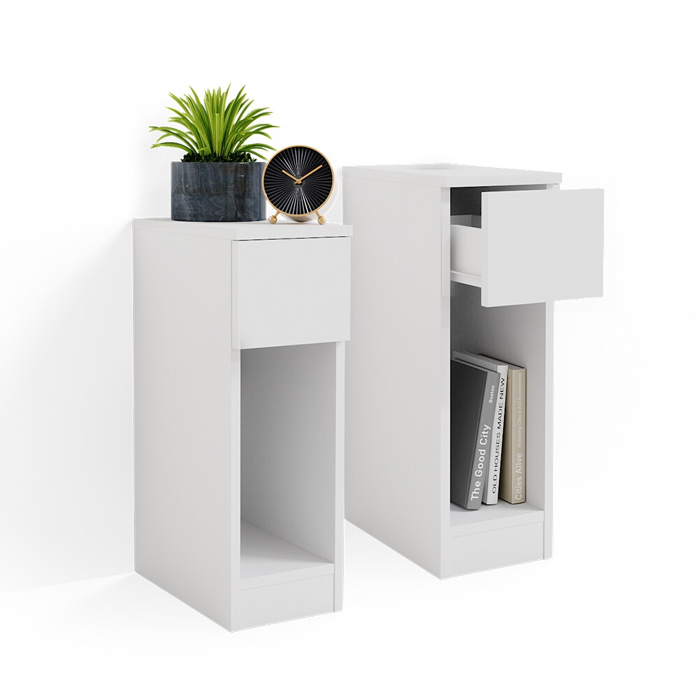Vicco Nachtschrank Nachttisch Beistelltisch Enton Weiß Kommode Schublade 2er Set