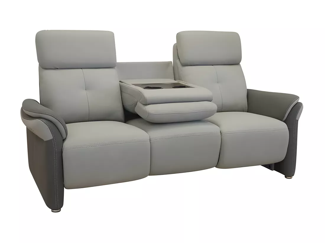 Canapé 3 places Relax Electrique Tissu gris - AUSTRALIO