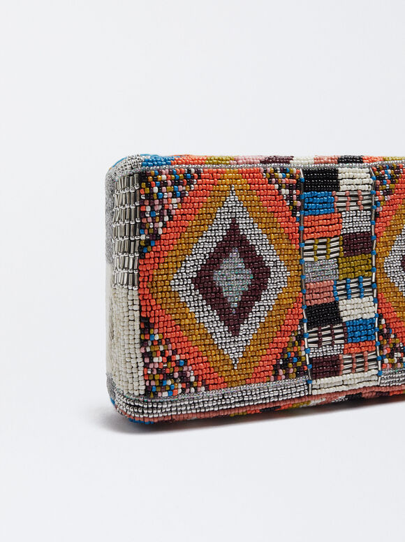 Clutch de festa com enfeites - Multicolorida