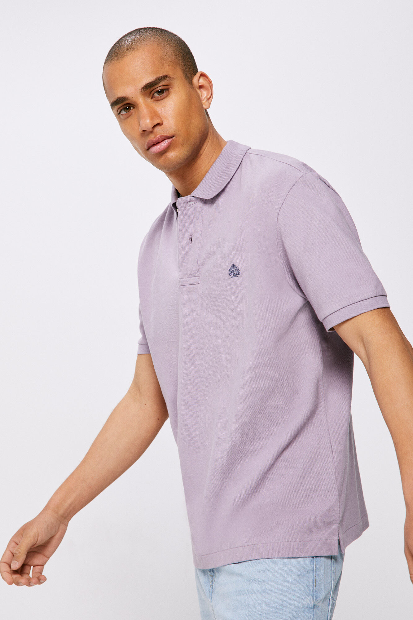 Polo básica em piqué - roxo