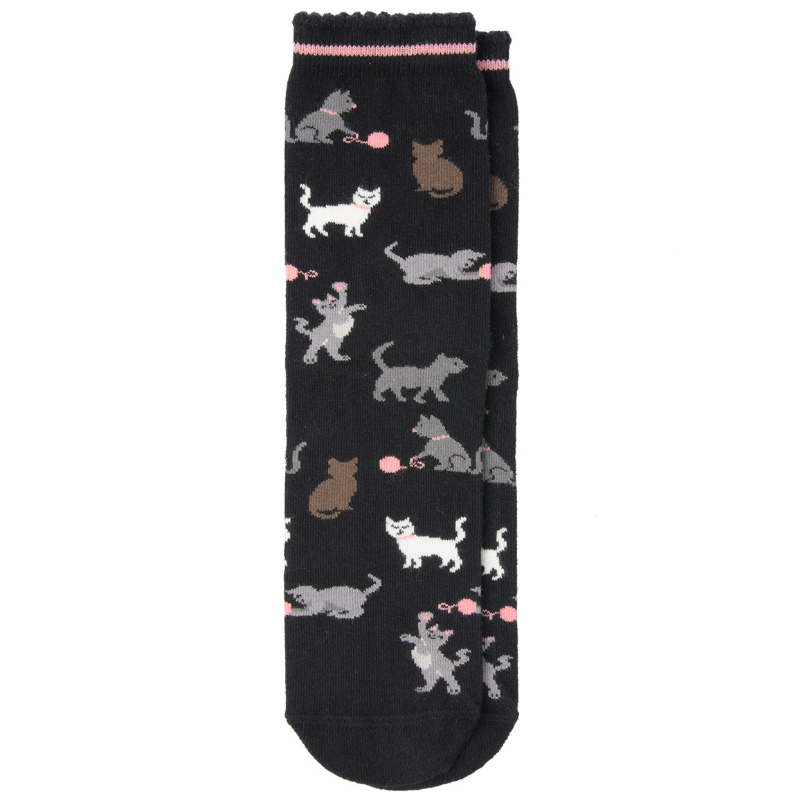 Gina Benotti 1 Paar Damen Socken mit Katzen allover schwarz