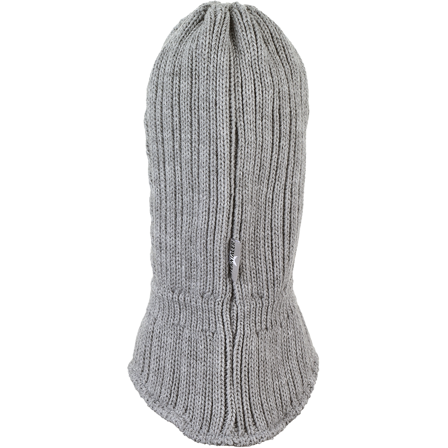 Sterntaler Schal-Strickmütze Zopf silber mel.