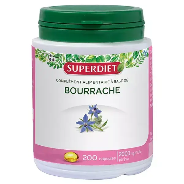 Óleo de Borragem Superdiet 200 cápsulas