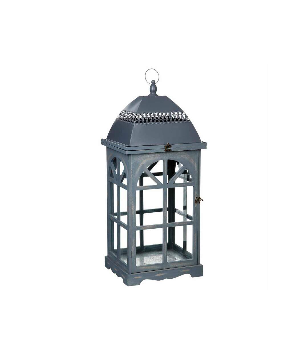 Lot de 2 Lanternes Bois Gris