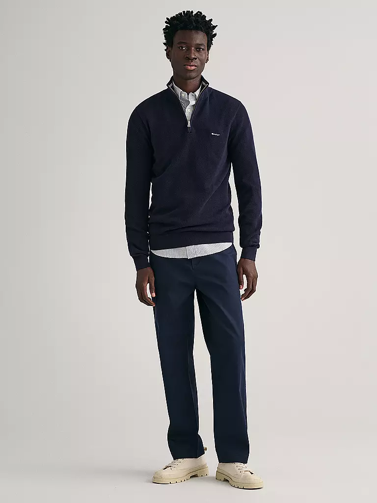 GANT Troyer Pullover dunkelblau
