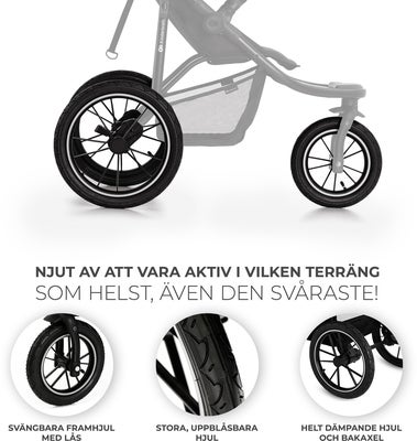 Kinderkraft HELSI 2 Terrengvogn, Black