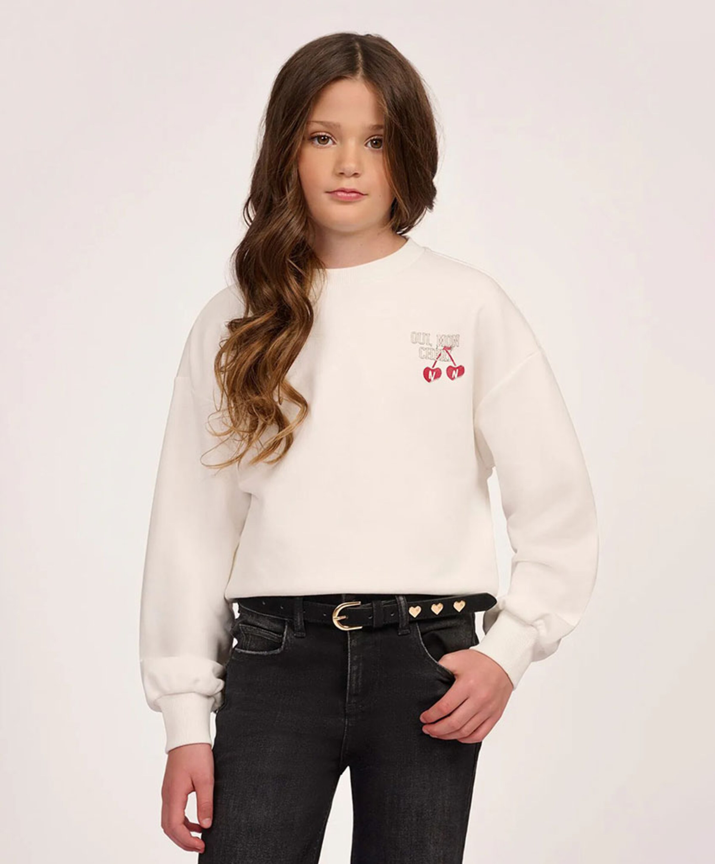 NIK & NIK Meisjes sweater ecru