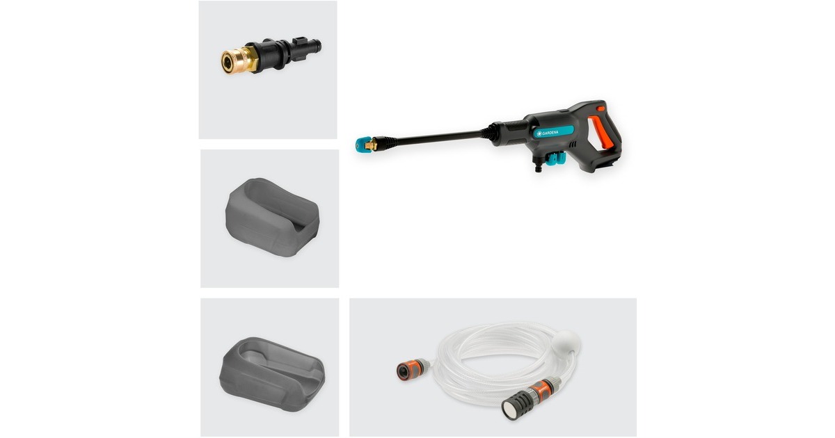 GARDENAAquaClean 24/18 V P4A solo drukreiniger  (Grijs/turquoise, 14800-55, Accu niet inbegrepen)