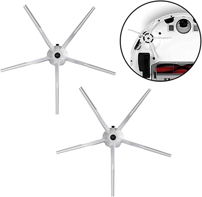 (2er Set) Ersatz Seiten Bürsten für Roborock / Xiaowa Staubsauger Roboter - Schwarz