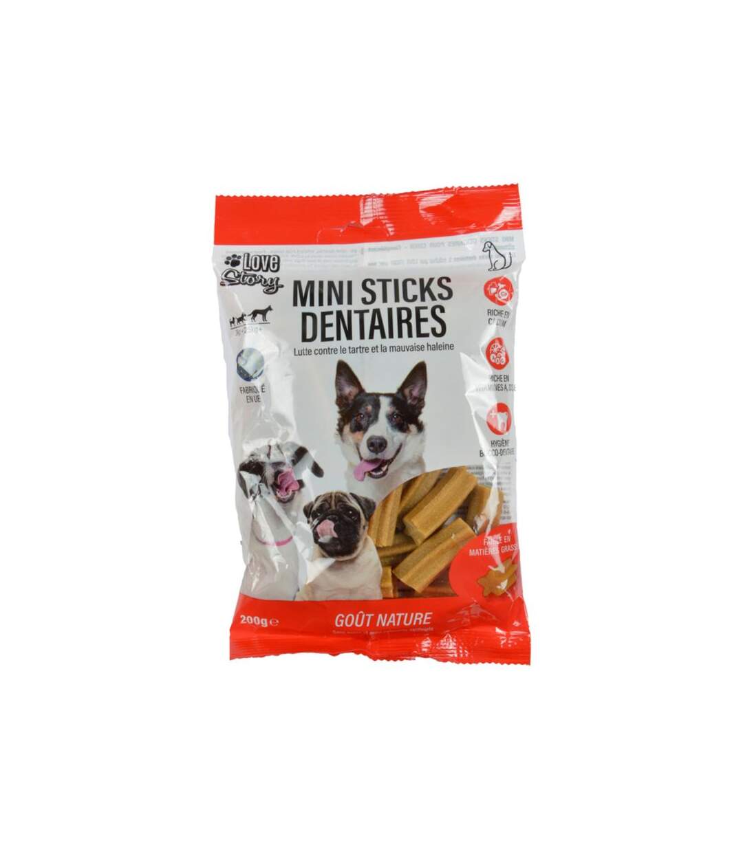 Paris Prix - Mini Sticks Dentaires Chien goût Nature 200g Beige