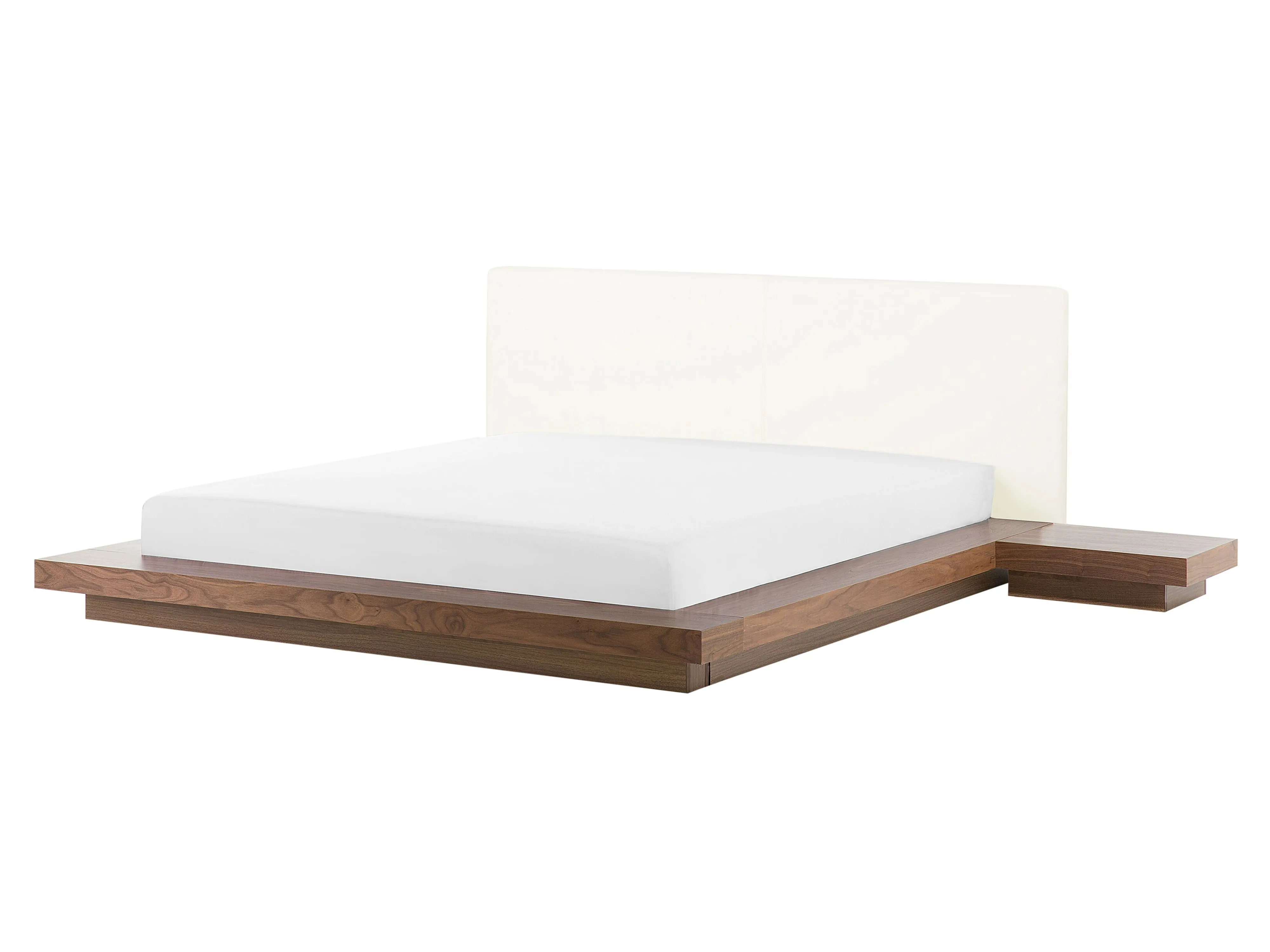 Bed met LED-verlichting ZEN 160 x 200 cm Bruin essenhout