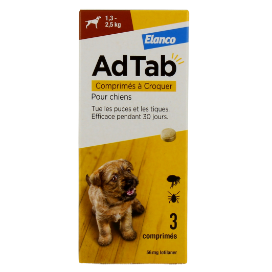 AdTab Chien comprimé anti puces et tiques - Antiparasitaire