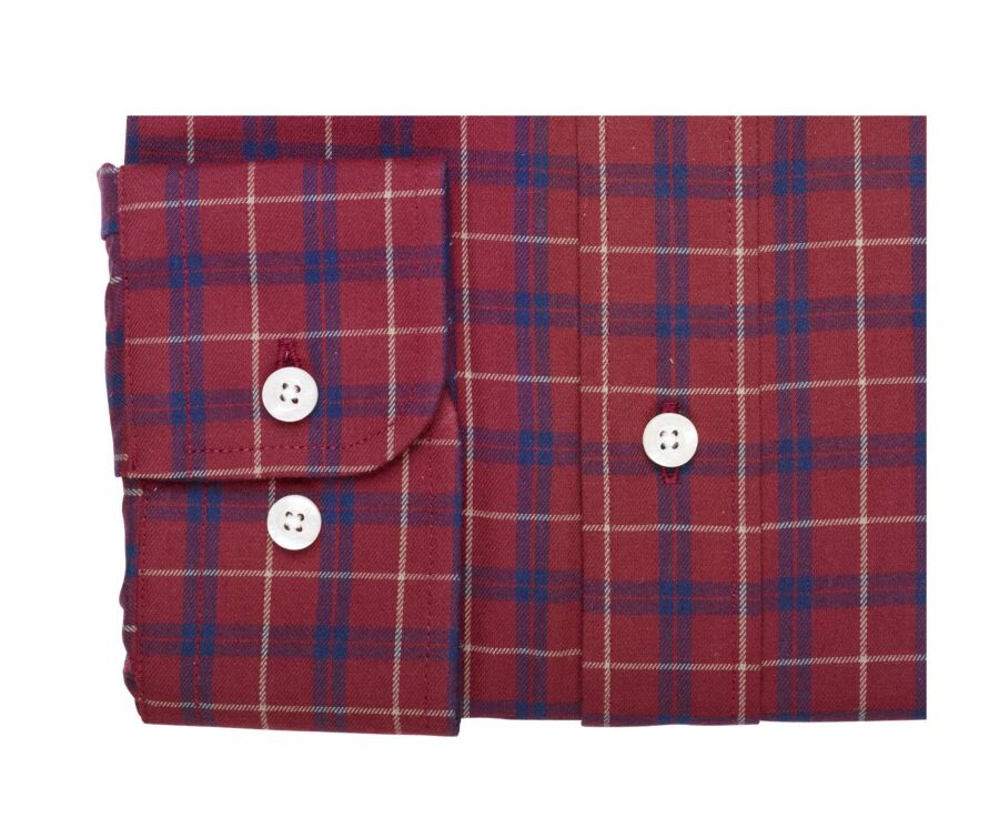 Chemise flanelle rouge sombre à carreaux navy et gold - FARLOW