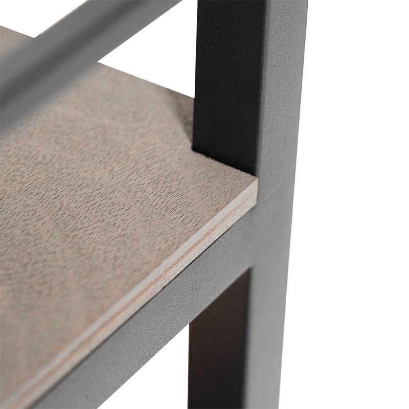Industriële tafellamp zwart met hout - Cage Rack