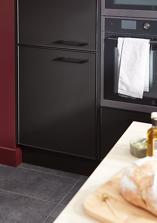 Porte de colonne de cuisine Pasilla noir mat L. 50 cm x H. 130 cm GoodHome